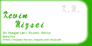 kevin mizsei business card